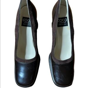 Coca Made in Italy Brown Chunky Heals Size 7B